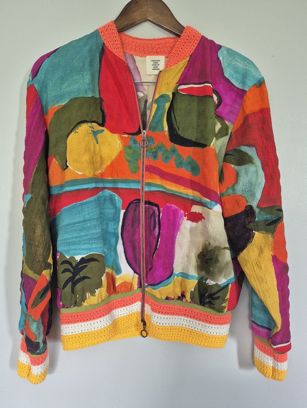 Aldo - Martins CapJuluca Artistic Colorful Lightweight Full Zip Jacket Medium - Picture 8 of 11